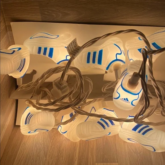 Adidas White and Blue Shoe String Lights royal blue eggshell vintage - Picture 4 of 10